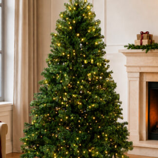 6FT Artificial Christmas Tree, 900 PVC Tips, 300 LED Lights|Remote Control, 8 Light Modes, 4 Brightness Levels & 6H Timer, 3-Section Hinged Design, Easy Setup & Foldable Metal Stand