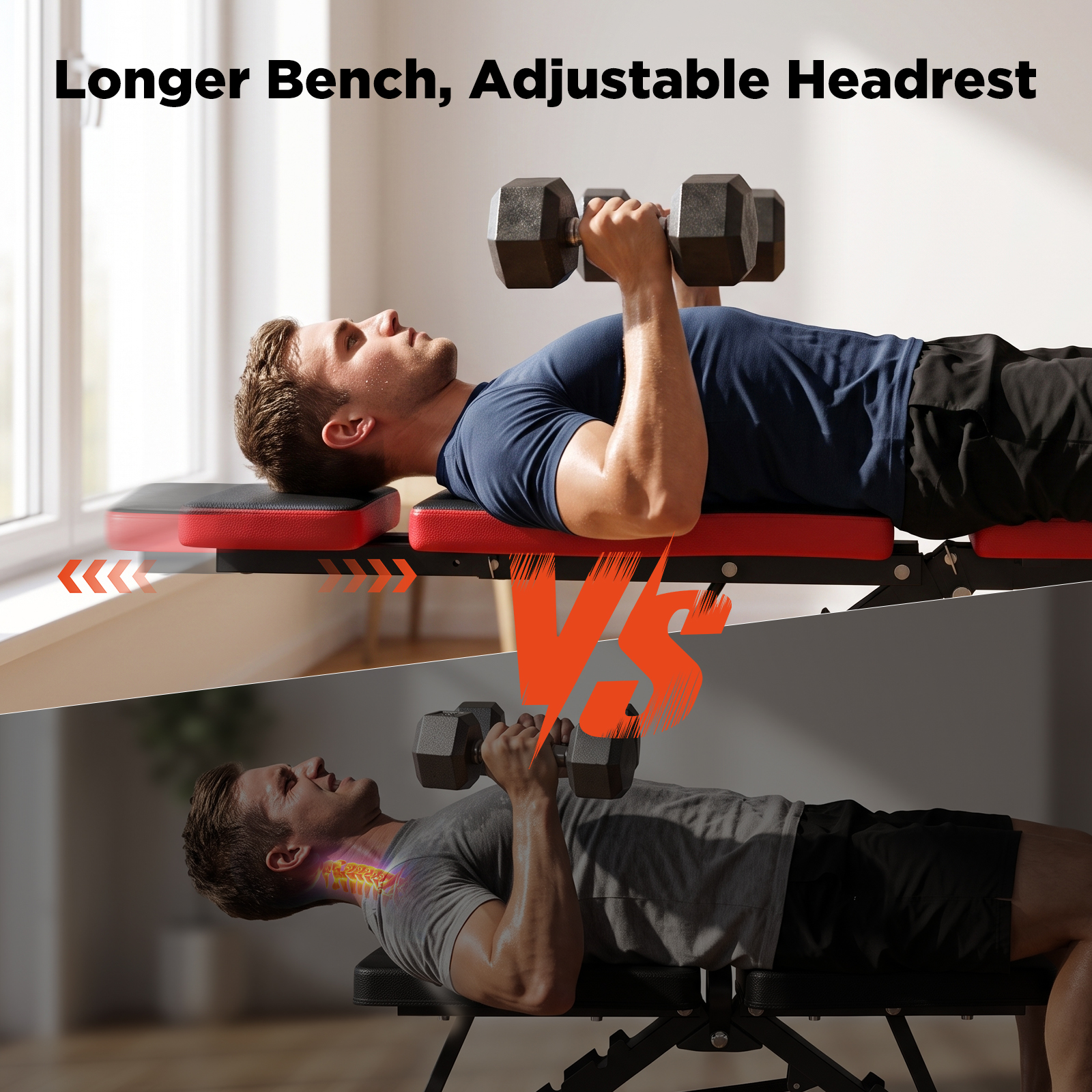 Vinabilia Adjustable Weight Bench for Home Gym, 660LBS Foldable Bench - Image 2