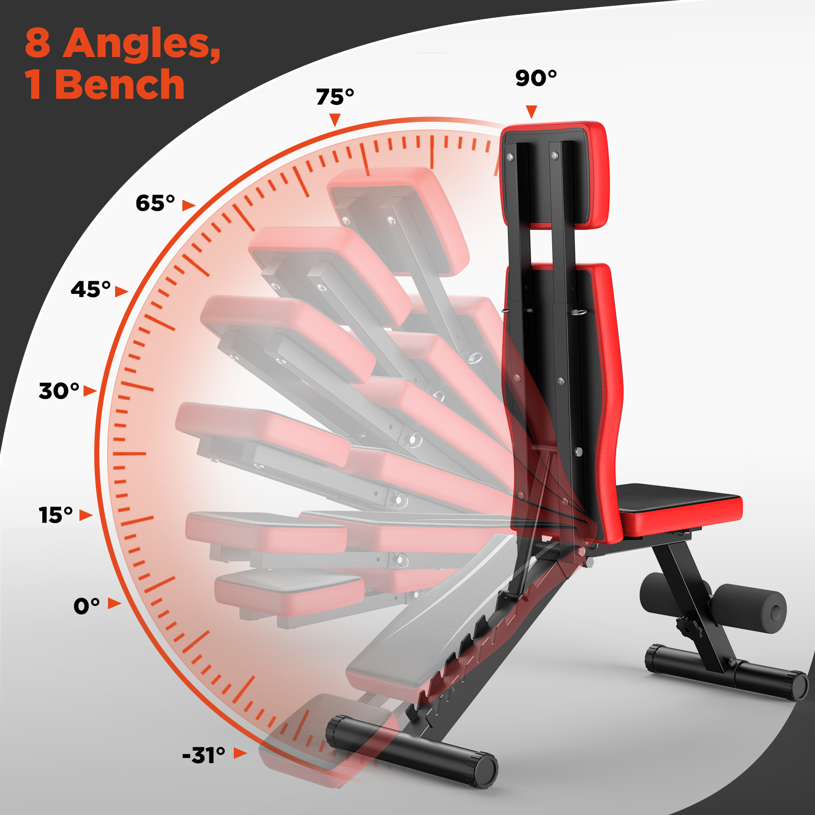 Vinabilia Adjustable Weight Bench for Home Gym, 660LBS Foldable Bench - Image 7